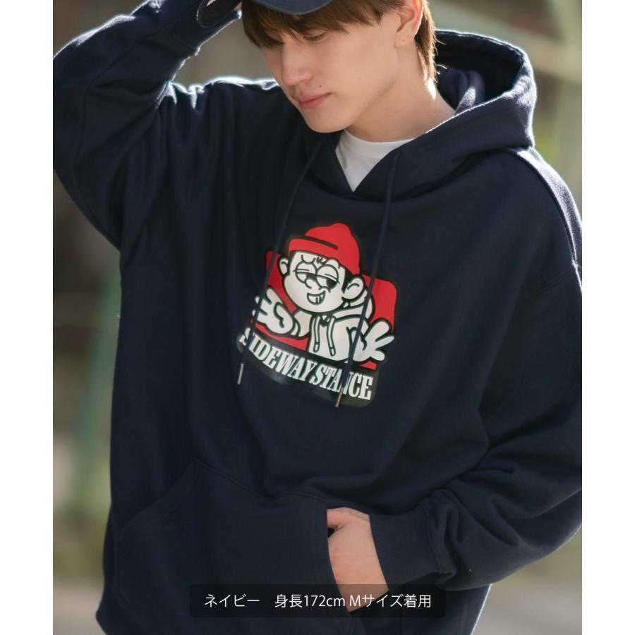 パーカー メンズ SIDEWAY STANCE サイドウェイスタンス オリジナルプリント グラフィック スウェット ラベル オーバーサイズ アメカジ カジュアル | improves | 07