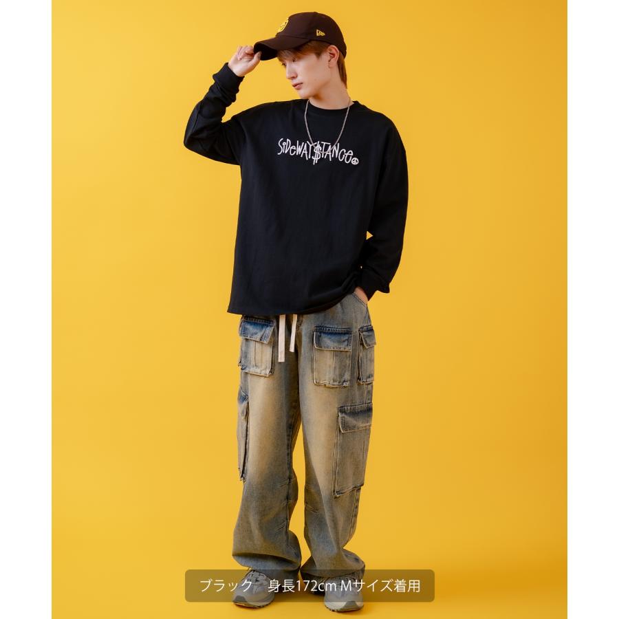 長袖Tシャツ メンズ SIDEWAY STANCE サイドウェイスタンス オリジナルプリント スクリプトロゴ グラフィック ロンT カットソー スケーター ストリート 古着 韓国 | improves | 10