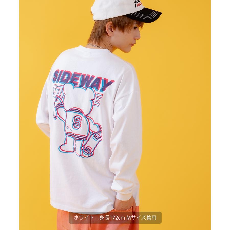 長袖Tシャツ メンズ SIDEWAY STANCE サイドウェイスタンス オリジナルプリント グリッチベア グラフィック ロンT カットソー スケーター ストリート 古着 韓国 | improves | 04