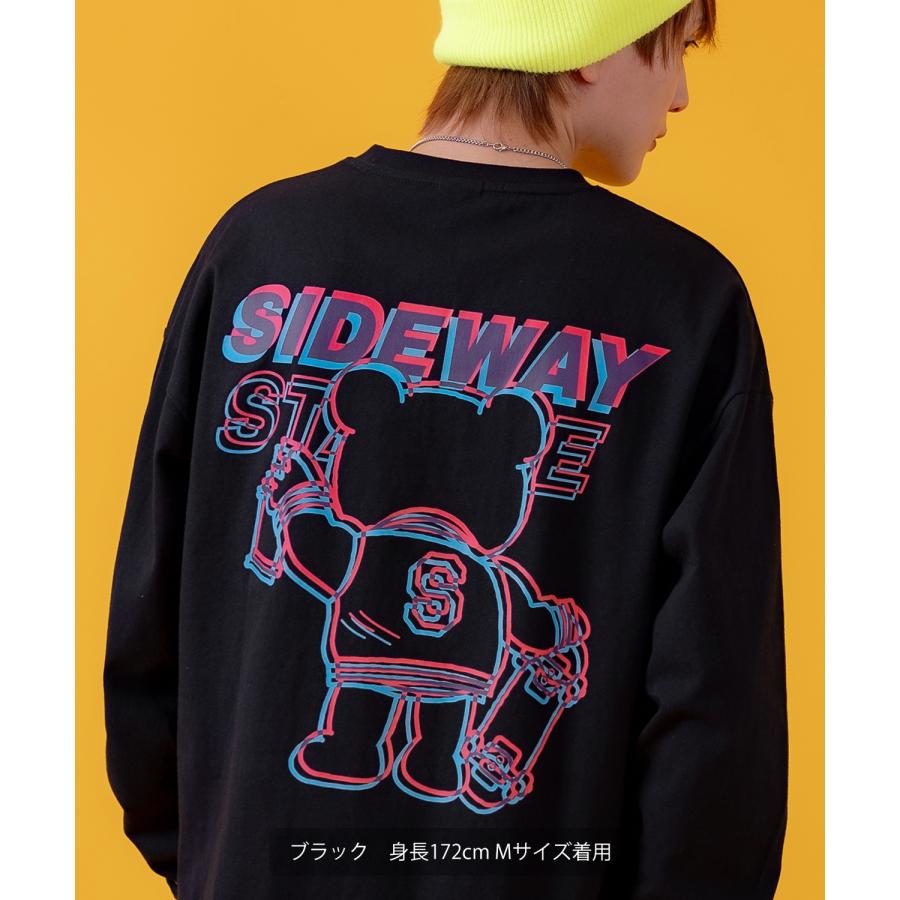 長袖Tシャツ メンズ SIDEWAY STANCE サイドウェイスタンス オリジナルプリント グリッチベア グラフィック ロンT カットソー スケーター ストリート 古着 韓国 | improves | 08