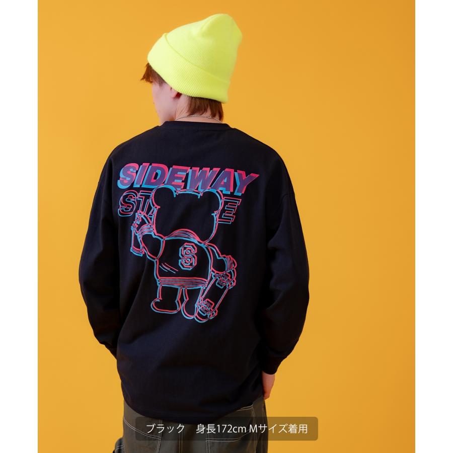 長袖Tシャツ メンズ SIDEWAY STANCE サイドウェイスタンス オリジナルプリント グリッチベア グラフィック ロンT カットソー スケーター ストリート 古着 韓国 | improves | 09
