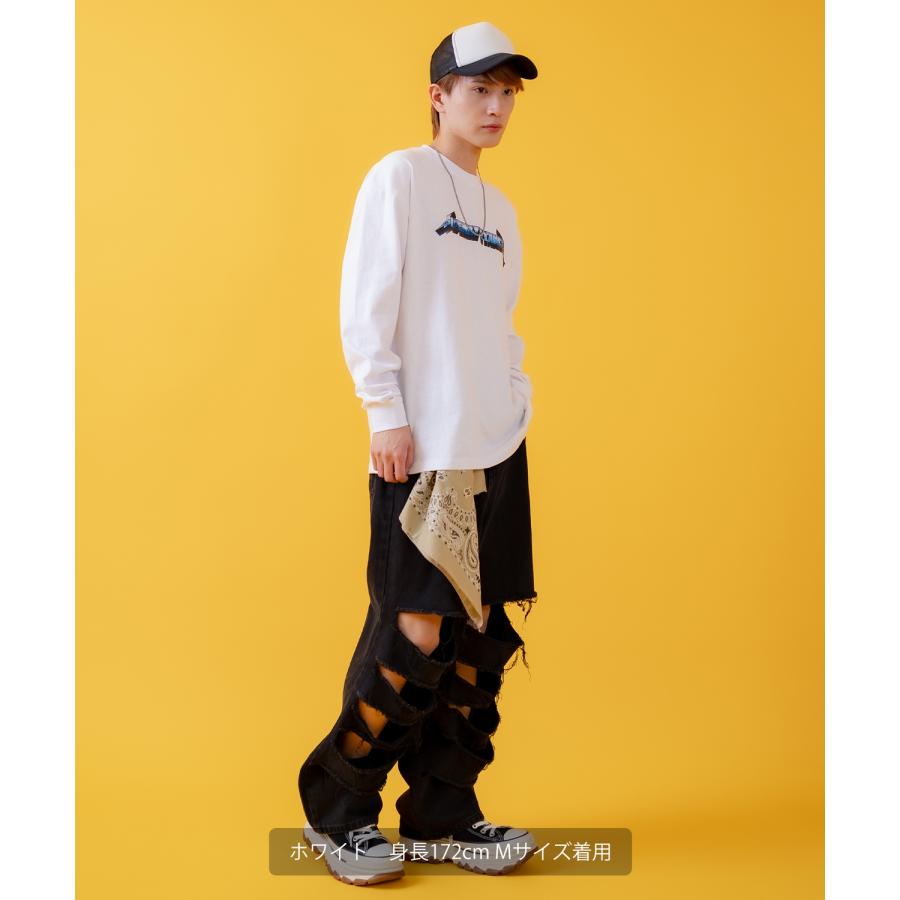 長袖Tシャツ メンズ SIDEWAY STANCE サイドウェイスタンス オリジナルプリント メタルバンド グラフィック ロンT カットソー スケーター ストリート 古着 韓国 | improves | 06