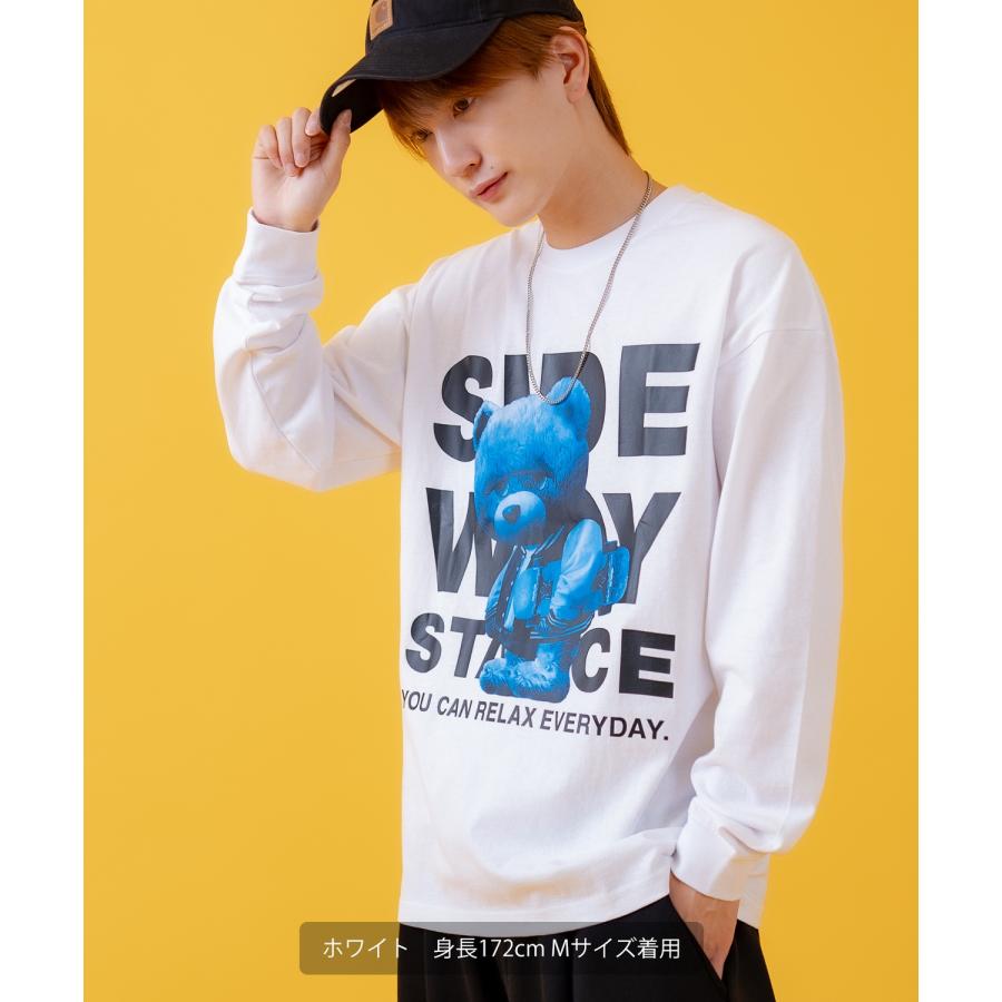 長袖Tシャツ メンズ SIDEWAY STANCE サイドウェイスタンス オリジナルプリント ダウナーベア グラフィック ロンT カットソー スケーター ストリート 古着 韓国 | improves | 06