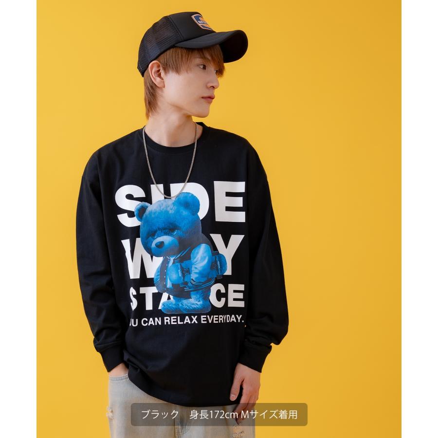 長袖Tシャツ メンズ SIDEWAY STANCE サイドウェイスタンス オリジナルプリント ダウナーベア グラフィック ロンT カットソー スケーター ストリート 古着 韓国 | improves | 08