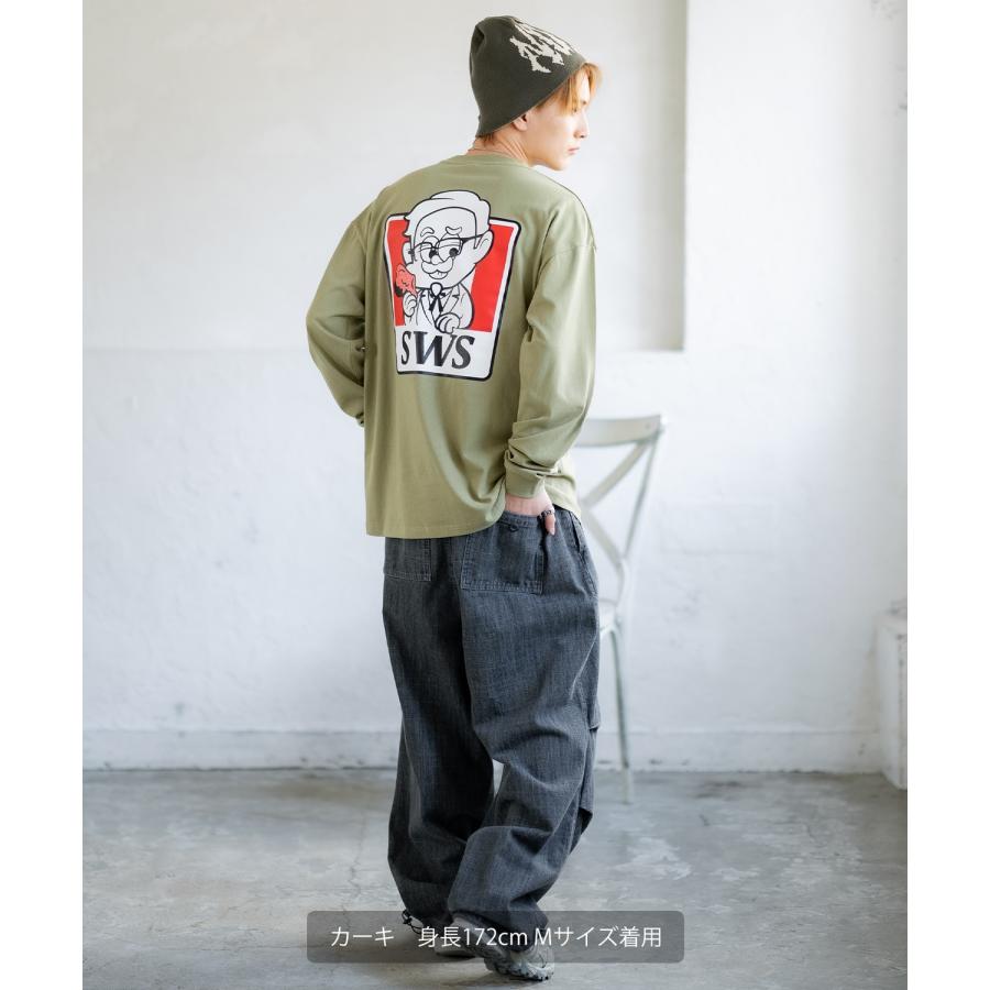 長袖Tシャツ メンズ SIDEWAY STANCE サイドウェイスタンス オリジナルプリント SWSチキン カットソー ロンT カジュアル スケーター ストリート 古着MIX 韓国 | improves | 19