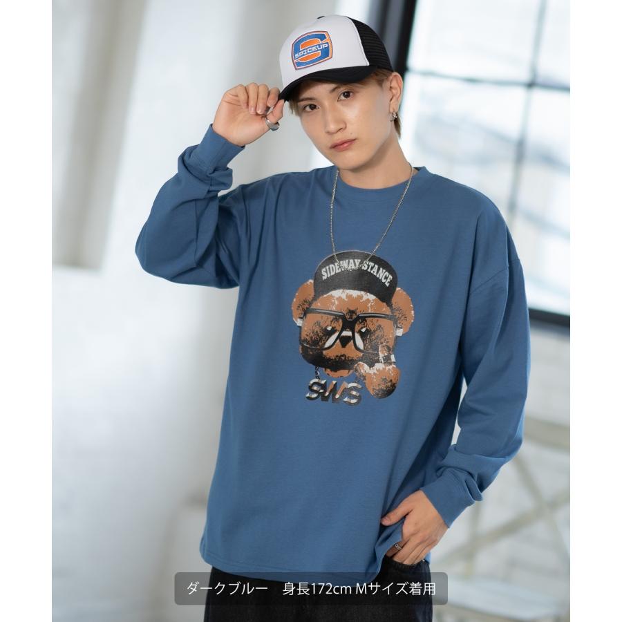 長袖Tシャツ メンズ SIDEWAY STANCE サイドウェイスタンス オリジナルプリント チーズベア カットソー ロンT カジュアル スケーター ストリート 古着MIX 韓国 | improves | 13