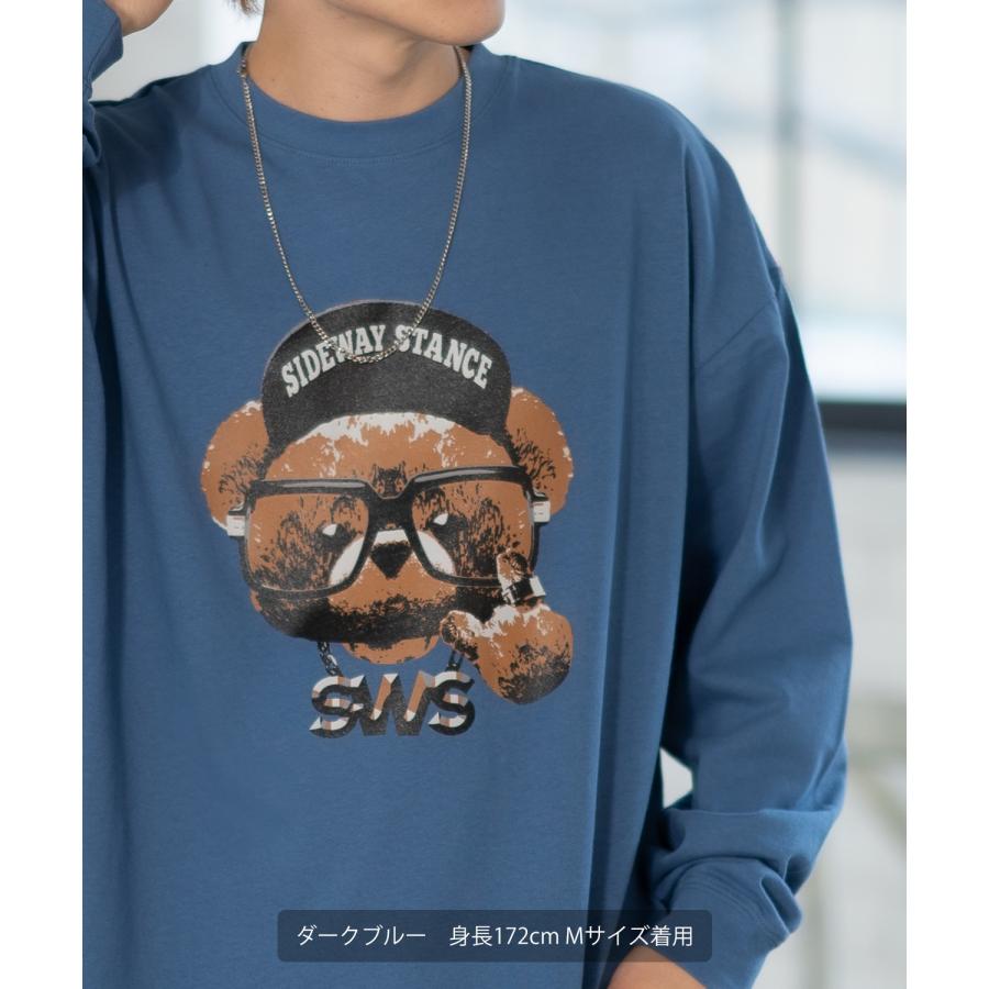 長袖Tシャツ メンズ SIDEWAY STANCE サイドウェイスタンス オリジナルプリント チーズベア カットソー ロンT カジュアル スケーター ストリート 古着MIX 韓国 | improves | 14