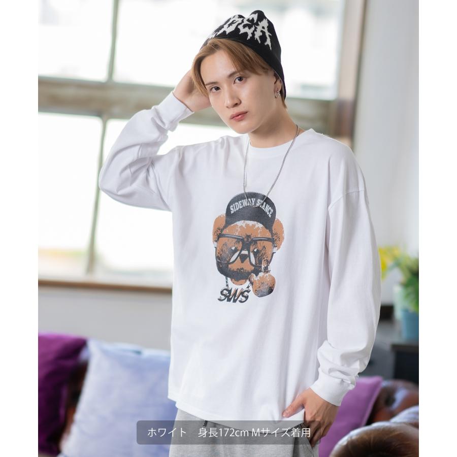 長袖Tシャツ メンズ SIDEWAY STANCE サイドウェイスタンス オリジナルプリント チーズベア カットソー ロンT カジュアル スケーター ストリート 古着MIX 韓国 | improves | 04