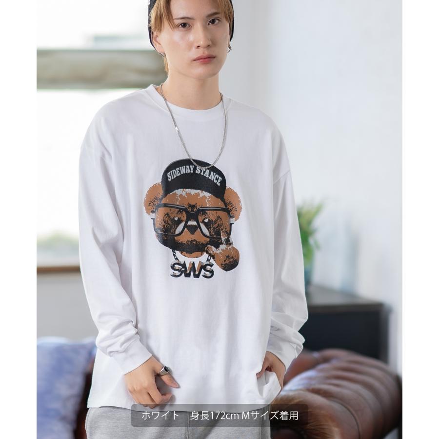 長袖Tシャツ メンズ SIDEWAY STANCE サイドウェイスタンス オリジナルプリント チーズベア カットソー ロンT カジュアル スケーター ストリート 古着MIX 韓国 | improves | 05