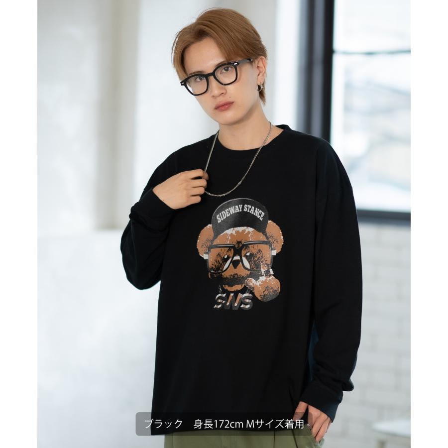 長袖Tシャツ メンズ SIDEWAY STANCE サイドウェイスタンス オリジナルプリント チーズベア カットソー ロンT カジュアル スケーター ストリート 古着MIX 韓国 | improves | 08