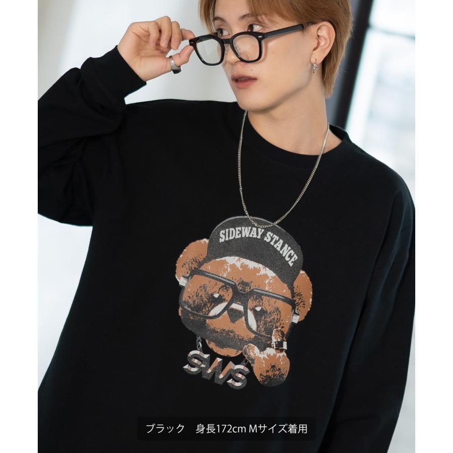 長袖Tシャツ メンズ SIDEWAY STANCE サイドウェイスタンス オリジナルプリント チーズベア カットソー ロンT カジュアル スケーター ストリート 古着MIX 韓国 | improves | 09