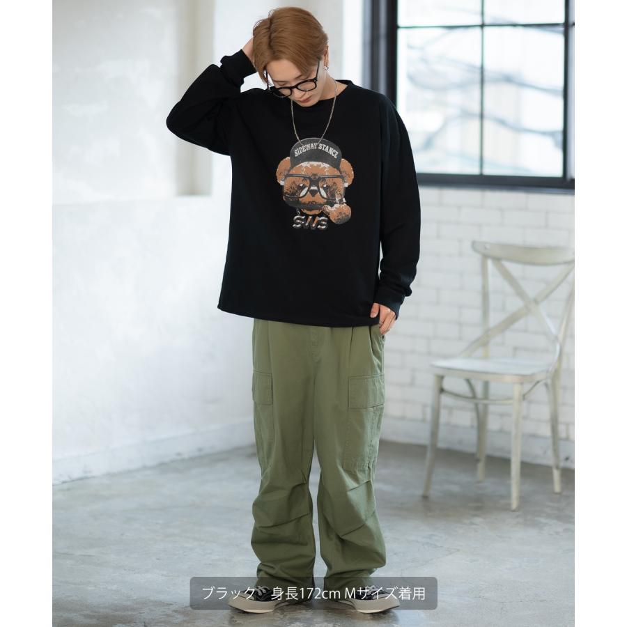 長袖Tシャツ メンズ SIDEWAY STANCE サイドウェイスタンス オリジナルプリント チーズベア カットソー ロンT カジュアル スケーター ストリート 古着MIX 韓国 | improves | 11