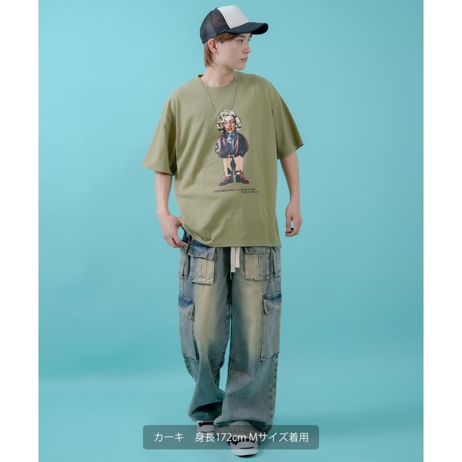 半袖Tシャツ メンズ レディース オリジナルプリント オールド ウーマン グラフィック カットソー 大きめ アメカジ カジュアル スケーター ストリート 古着MIX | improves | 18