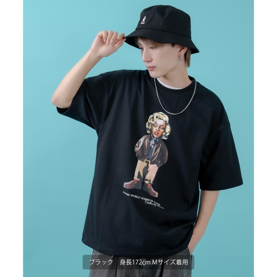半袖Tシャツ メンズ レディース オリジナルプリント オールド ウーマン グラフィック カットソー 大きめ アメカジ カジュアル スケーター ストリート 古着MIX | improves | 04