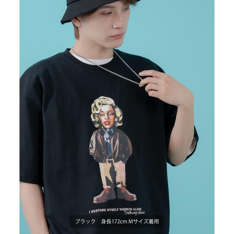 半袖Tシャツ メンズ レディース オリジナルプリント オールド ウーマン グラフィック カットソー 大きめ アメカジ カジュアル スケーター ストリート 古着MIX | improves | 05