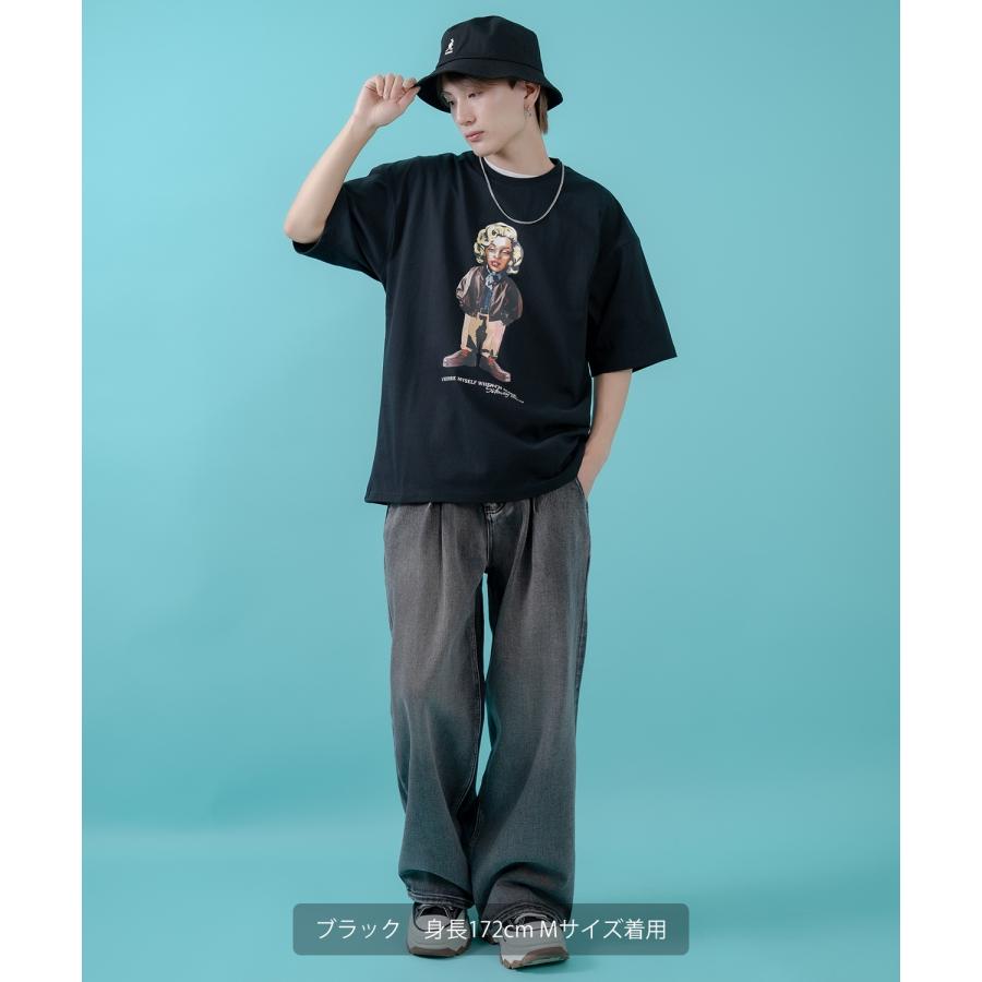 半袖Tシャツ メンズ レディース オリジナルプリント オールド ウーマン グラフィック カットソー 大きめ アメカジ カジュアル スケーター ストリート 古着MIX | improves | 08