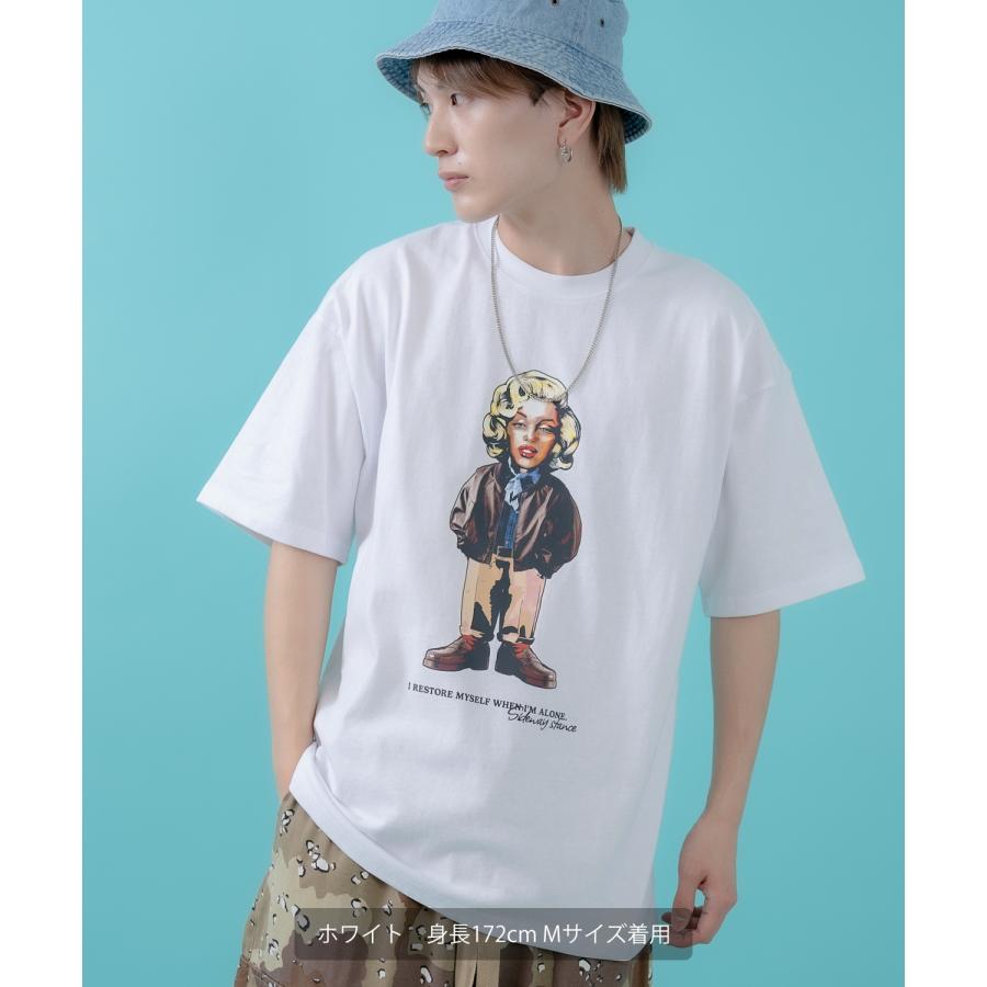 半袖Tシャツ メンズ レディース オリジナルプリント オールド ウーマン グラフィック カットソー 大きめ アメカジ カジュアル スケーター ストリート 古着MIX | improves | 09