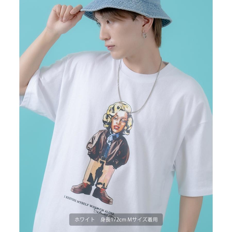 半袖Tシャツ メンズ レディース オリジナルプリント オールド ウーマン グラフィック カットソー 大きめ アメカジ カジュアル スケーター ストリート 古着MIX | improves | 10