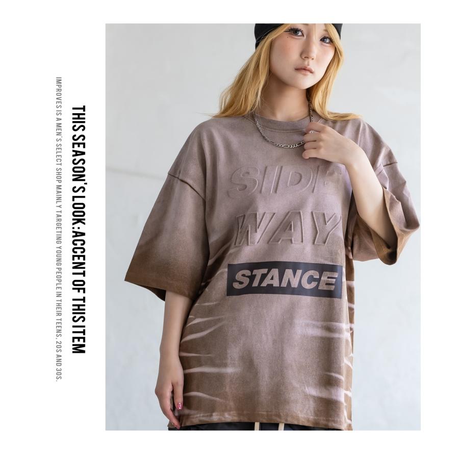 Tシャツ メンズ SIDEWAY STANCE サイドウェイスタンス エンボス ロゴプリント アメカジ カジュアル スケーター ストリート 古着MIX 韓国 | improves | 12