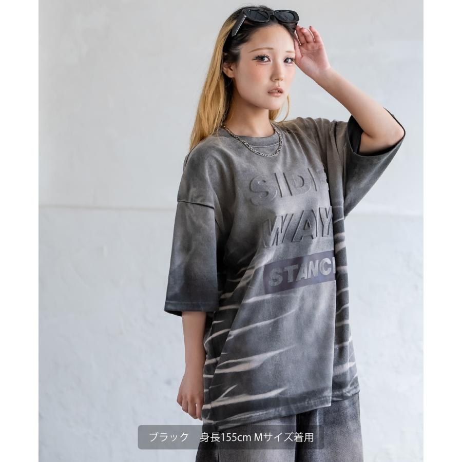 Tシャツ メンズ SIDEWAY STANCE サイドウェイスタンス エンボス ロゴプリント アメカジ カジュアル スケーター ストリート 古着MIX 韓国 | improves | 07