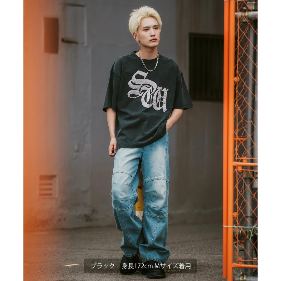 Tシャツ メンズ SIDEWAY STANCE サイドウェイスタンス ロゴ刺しゅう アメカジ カジュアル スケーター ストリート 古着MIX 韓国 | improves | 08