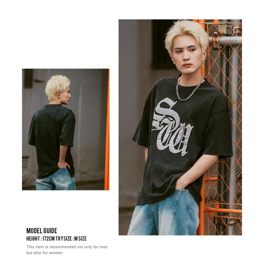 Tシャツ メンズ SIDEWAY STANCE サイドウェイスタンス ロゴ刺しゅう アメカジ カジュアル スケーター ストリート 古着MIX 韓国 | improves | 09