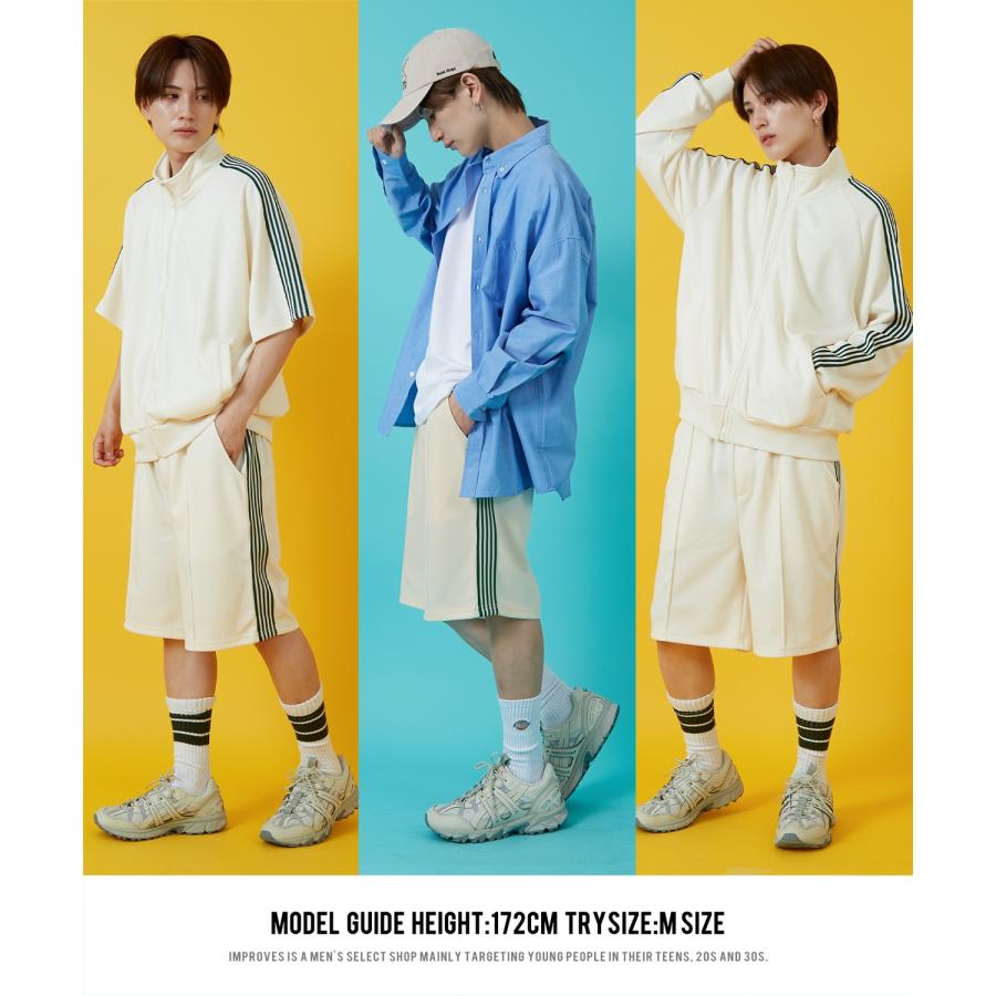 トラックパンツ メンズ SIDEWAY STANCE サイドウェイスタンス ハーフ パンツ 短パン ラインパンツ セットアップ 大きめ アメカジ カジュアル ストリート | improves | 18