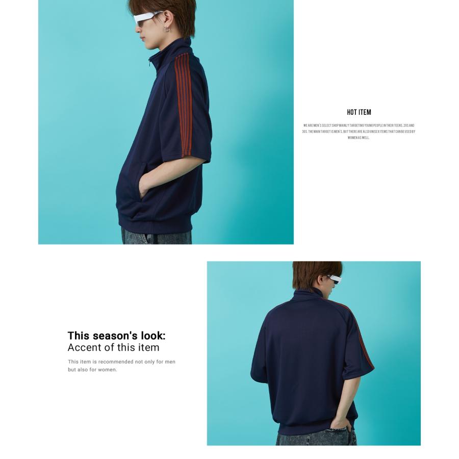 トラックジャケット メンズ SIDEWAY STANCE サイドウェイスタンス ライン ジャージ 半袖 Tシャツ ブルゾン セットアップ 大きめ アメカジ カジュアル | improves | 13