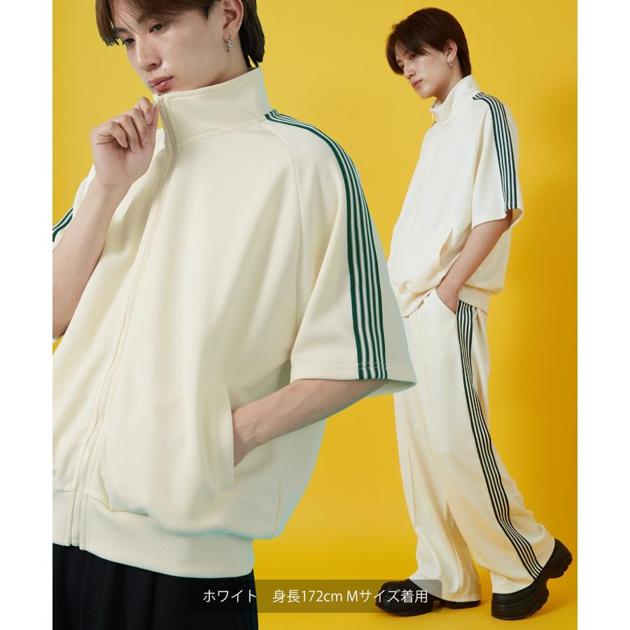 トラックジャケット メンズ SIDEWAY STANCE サイドウェイスタンス ライン ジャージ 半袖 Tシャツ ブルゾン セットアップ 大きめ アメカジ カジュアル | improves | 15