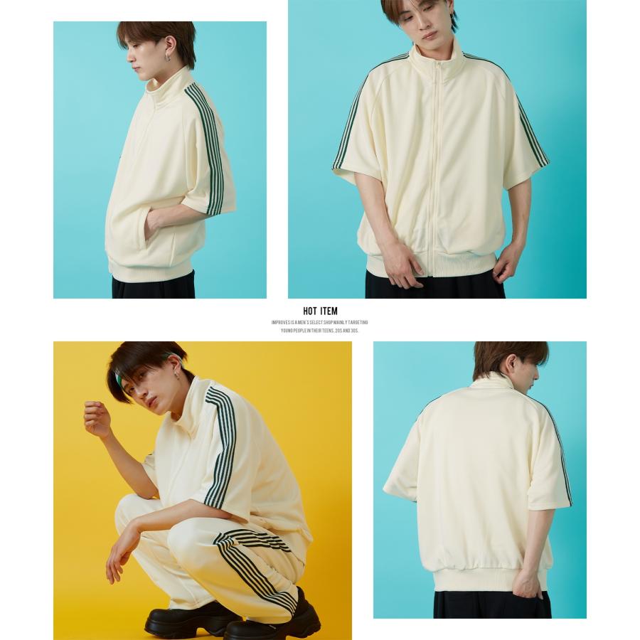 トラックジャケット メンズ SIDEWAY STANCE サイドウェイスタンス ライン ジャージ 半袖 Tシャツ ブルゾン セットアップ 大きめ アメカジ カジュアル | improves | 17
