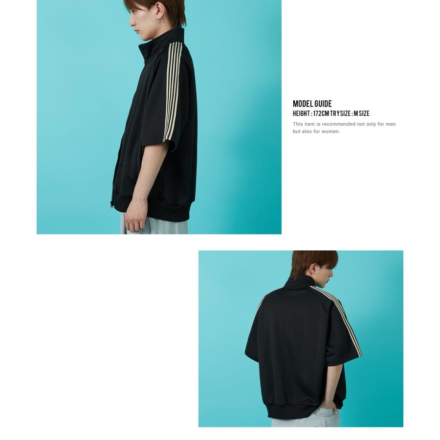 トラックジャケット メンズ SIDEWAY STANCE サイドウェイスタンス ライン ジャージ 半袖 Tシャツ ブルゾン セットアップ 大きめ アメカジ カジュアル | improves | 06