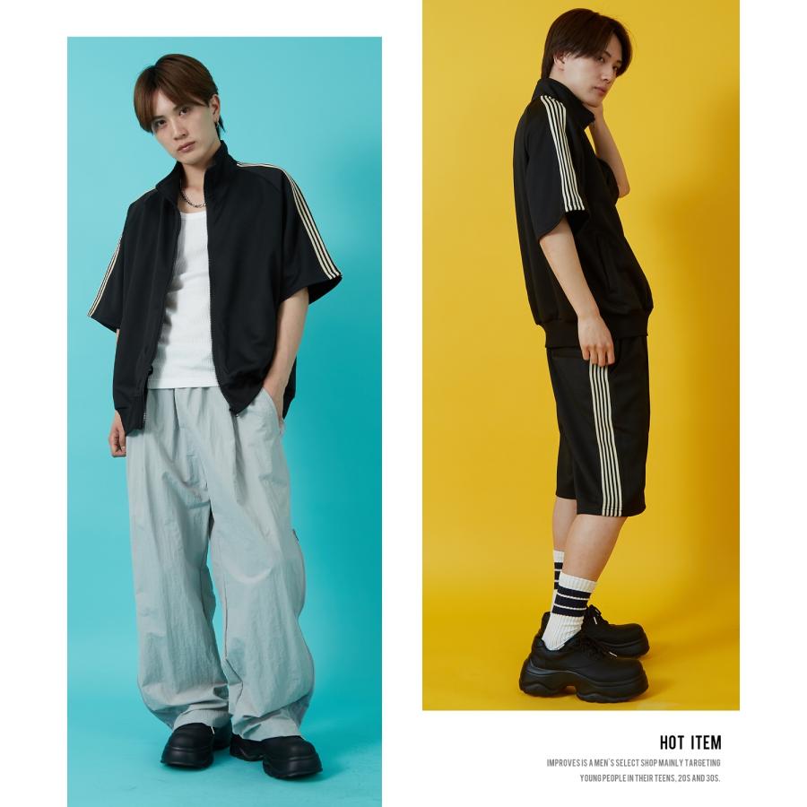 トラックジャケット メンズ SIDEWAY STANCE サイドウェイスタンス ライン ジャージ 半袖 Tシャツ ブルゾン セットアップ 大きめ アメカジ カジュアル | improves | 07