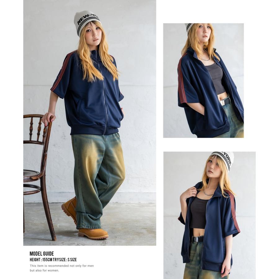 トラックジャケット メンズ SIDEWAY STANCE サイドウェイスタンス ライン ジャージ 半袖 Tシャツ ブルゾン セットアップ 大きめ アメカジ カジュアル | improves | 10