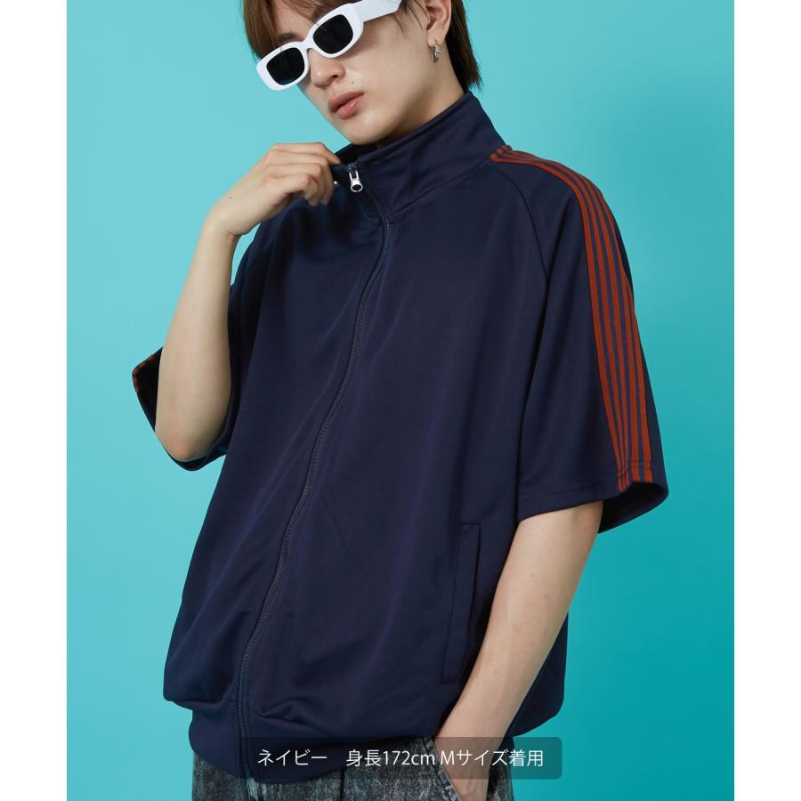 トラックジャケット メンズ SIDEWAY STANCE サイドウェイスタンス ライン ジャージ 半袖 Tシャツ ブルゾン セットアップ 大きめ アメカジ カジュアル | improves | 11