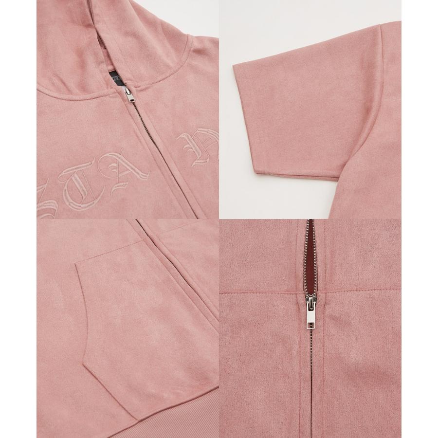 パーカー メンズ SIDEWAY STANCE サイドウェイスタンス スエードポンチ 半袖ジップパーカー アメカジ カジュアル スケーター ストリート 古着MIX 韓国 | improves | 21