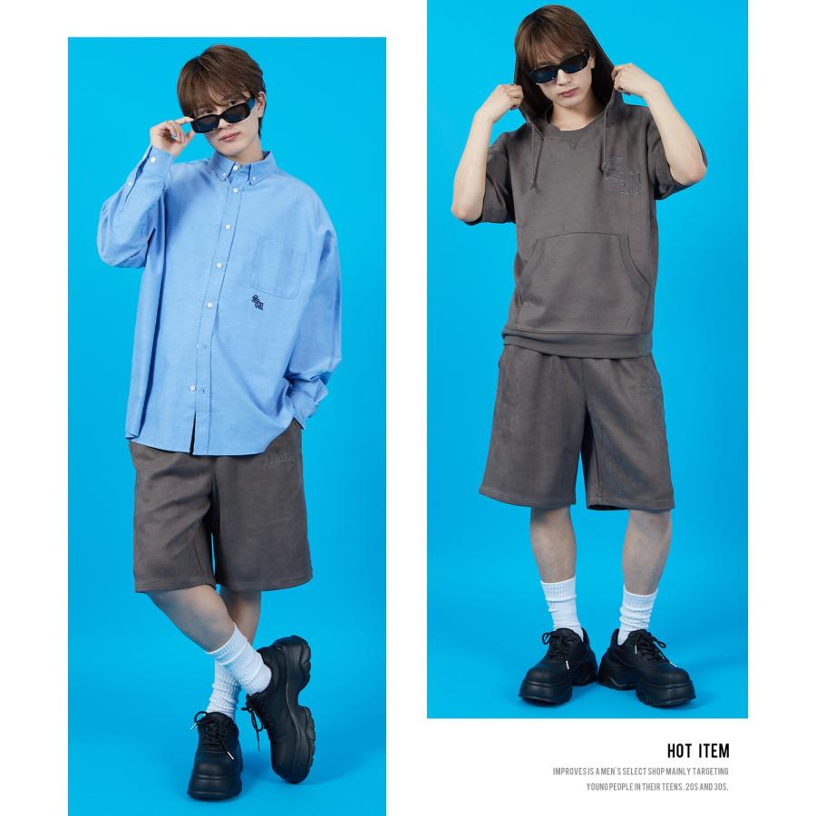 ショートパンツ メンズ SIDEWAY STANCE サイドウェイスタンス スエードポンチ ハーフパンツ ショーツ アメカジ カジュアル スケーター ストリート 古着MIX 韓国 | improves | 06