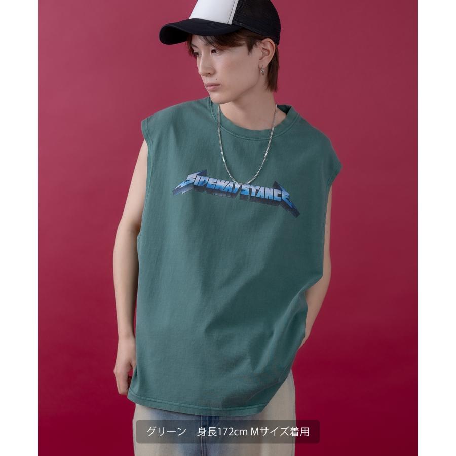 Tシャツ メンズ SIDEWAY STANCE サイドウェイスタンス ピグメント加工 ヴィンテージ加工 メタルバンド ノースリーブ カットソー スケーター ストリート 韓国 | improves | 14