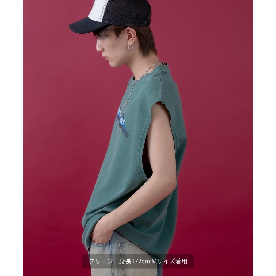 Tシャツ メンズ SIDEWAY STANCE サイドウェイスタンス ピグメント加工 ヴィンテージ加工 メタルバンド ノースリーブ カットソー スケーター ストリート 韓国 | improves | 15