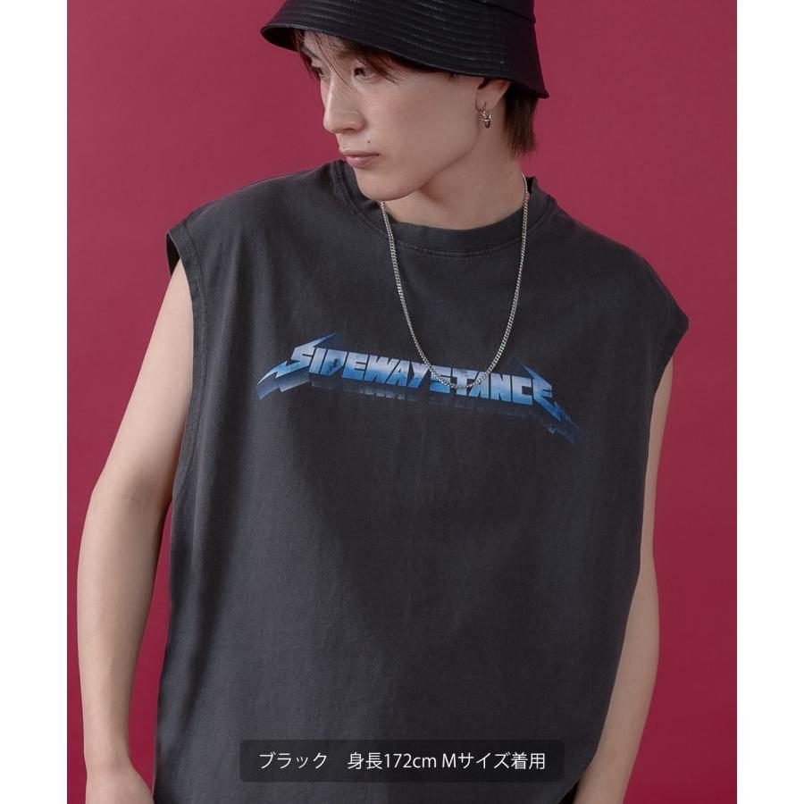 Tシャツ メンズ SIDEWAY STANCE サイドウェイスタンス ピグメント加工 ヴィンテージ加工 メタルバンド ノースリーブ カットソー スケーター ストリート 韓国 | improves | 04