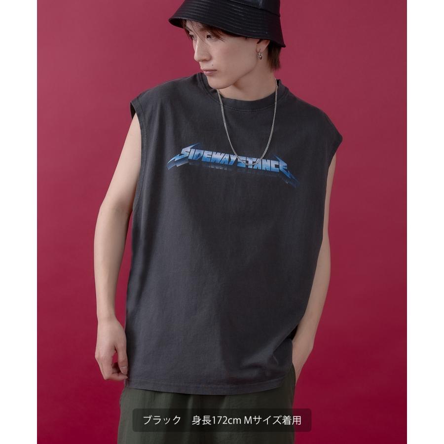 Tシャツ メンズ SIDEWAY STANCE サイドウェイスタンス ピグメント加工 ヴィンテージ加工 メタルバンド ノースリーブ カットソー スケーター ストリート 韓国 | improves | 05