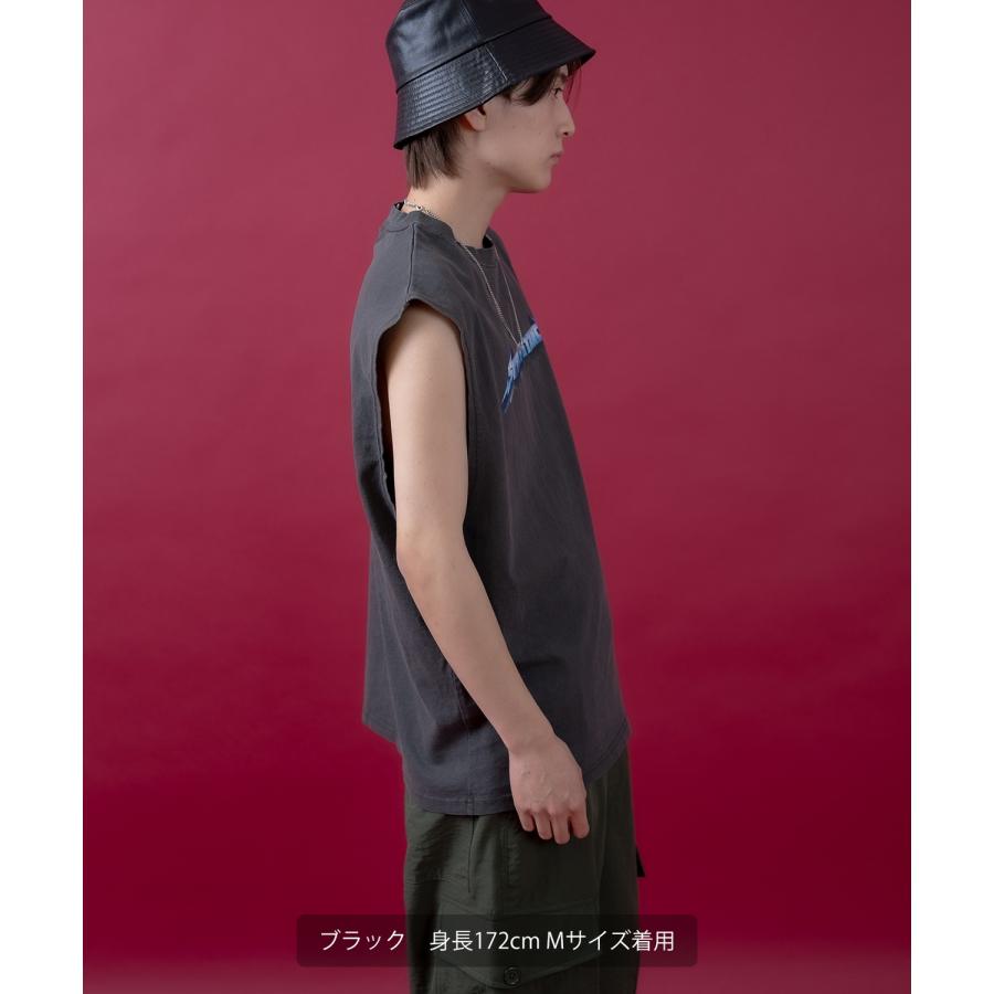 Tシャツ メンズ SIDEWAY STANCE サイドウェイスタンス ピグメント加工 ヴィンテージ加工 メタルバンド ノースリーブ カットソー スケーター ストリート 韓国 | improves | 06