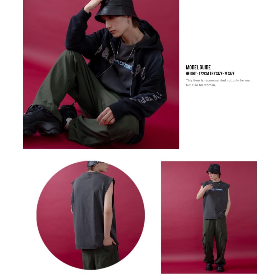 Tシャツ メンズ SIDEWAY STANCE サイドウェイスタンス ピグメント加工 ヴィンテージ加工 メタルバンド ノースリーブ カットソー スケーター ストリート 韓国 | improves | 08