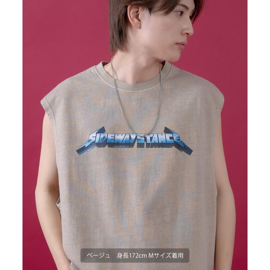 Tシャツ メンズ SIDEWAY STANCE サイドウェイスタンス ピグメント加工 ヴィンテージ加工 メタルバンド ノースリーブ カットソー スケーター ストリート 韓国 | improves | 09