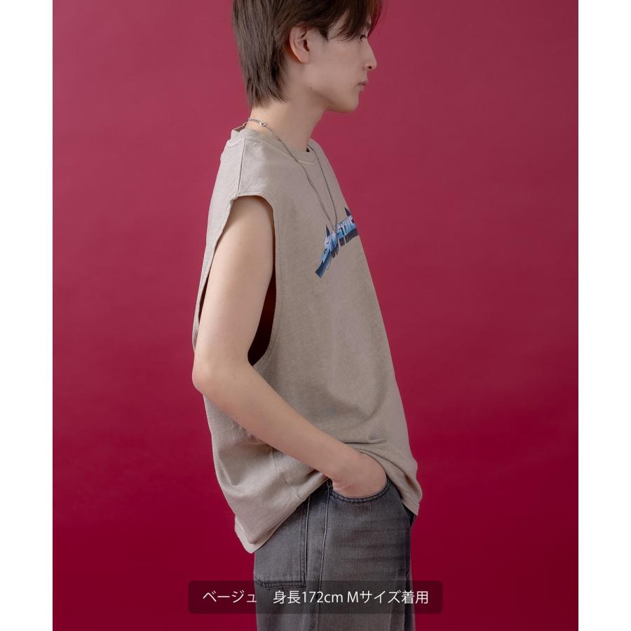Tシャツ メンズ SIDEWAY STANCE サイドウェイスタンス ピグメント加工 ヴィンテージ加工 メタルバンド ノースリーブ カットソー スケーター ストリート 韓国 | improves | 10
