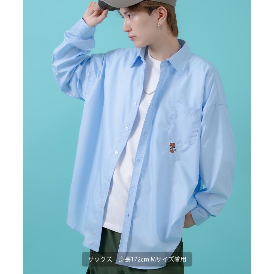 長袖シャツ メンズ レディース ワンポイント イージーケア ビッグサイズ オーバーサイズ 冷感 カジュアル スケーター ストリート 韓国ファッション | improves | 14