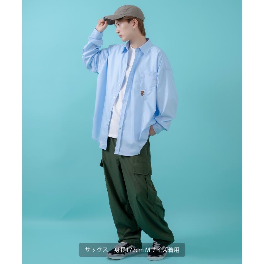 長袖シャツ メンズ レディース ワンポイント イージーケア ビッグサイズ オーバーサイズ 冷感 カジュアル スケーター ストリート 韓国ファッション | improves | 16