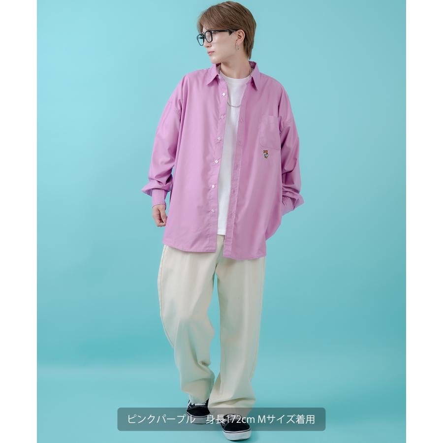 長袖シャツ メンズ レディース ワンポイント イージーケア ビッグサイズ オーバーサイズ 冷感 カジュアル スケーター ストリート 韓国ファッション | improves | 20