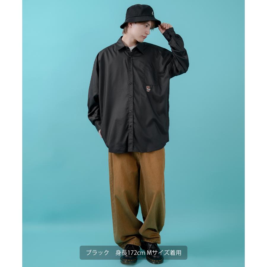 長袖シャツ メンズ レディース ワンポイント イージーケア ビッグサイズ オーバーサイズ 冷感 カジュアル スケーター ストリート 韓国ファッション | improves | 08