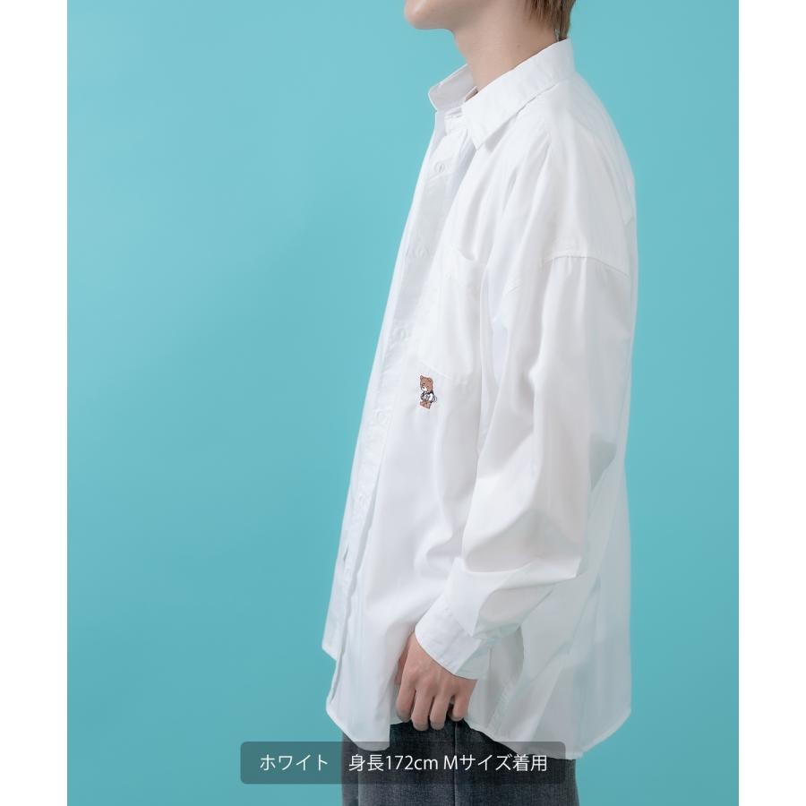 長袖シャツ メンズ レディース ワンポイント イージーケア ビッグサイズ オーバーサイズ 冷感 カジュアル スケーター ストリート 韓国ファッション | improves | 10