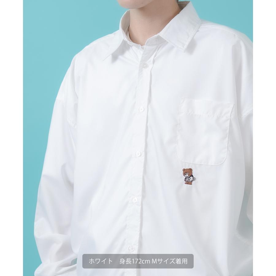 長袖シャツ メンズ レディース ワンポイント イージーケア ビッグサイズ オーバーサイズ 冷感 カジュアル スケーター ストリート 韓国ファッション | improves | 11